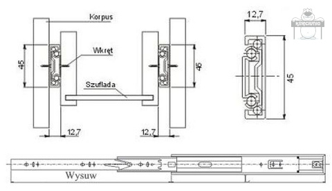 Prowadnica kulkowa L i P L-250