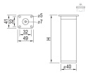 Nóżka meblowa aluminium okrągła h-60