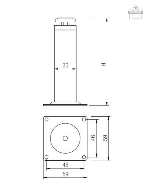 Nóżka meblowa regulowana CHROM H-150
