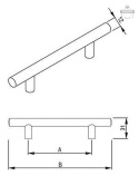 Uchwyt meblowy relingowy 128/188 aluminium