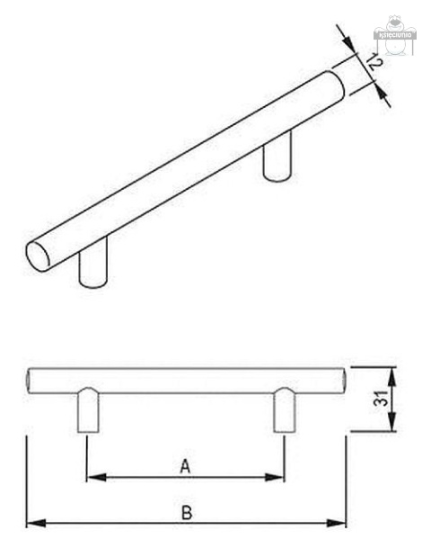 Uchwyt meblowy relingowy 320/400 aluminium