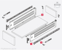 METALBOX metalowe boki do szuflady BIAŁE 350/86