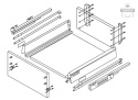 STRONG BOX szuflada z hamulcem wysoka L-300 szara