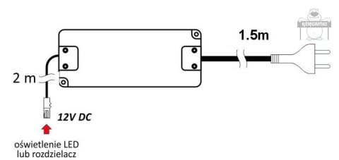 Układ zasilający zasilacz LED 16W 12V gniazdo mini